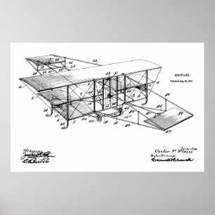 Poster 1911 Avion Brevet d'Art Dessin Imprimer