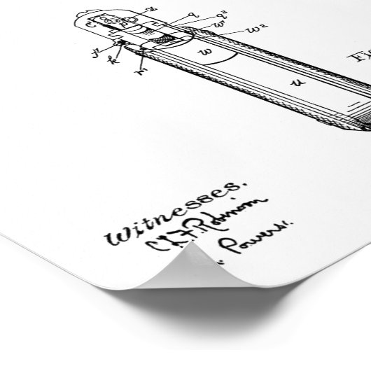 Poster 1911 Colt Browning Gun brevet d'art dessin (Coin)