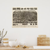 Poster 1911 Ouest, RI Birds Eye View Panoramic Map (Cuisine)