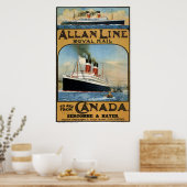 Poster 1913 LE CANADA AU ROYAUME-UNI par STEAMSHIP (Cuisine)