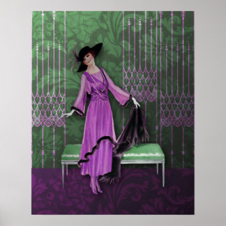 Poster 1913 Luxe : Mode Vintage à Lilac & Mint