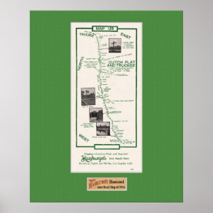Poster 1914 carte, appartement néerlandais à Truckee -