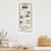 Poster 1914 Carte, Haywards to Byron Hot Springs (Cuisine)