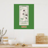 Poster 1914 Carte, Père Noël Cruz à Salinas, Mat Vert (Cuisine)