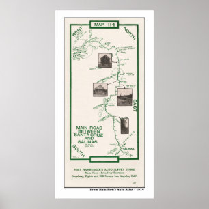 Poster 1914 carte, Santa Cruz aux salines