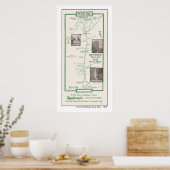 Poster 1914 Carte, Tahoe, Maison du Pacifique à Tallac (Cuisine)