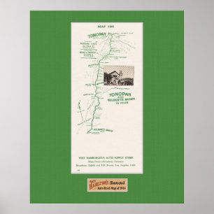 Poster 1914 carte, Tonopah au ranch de Gilbert