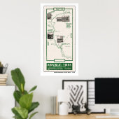 Poster 1914 Carte, Truckee à Verdi (Bureau à domicile)