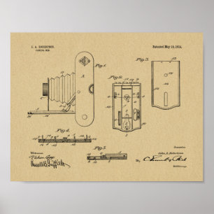 Poster 1914 Folding Camera Patent Art Drawing Print