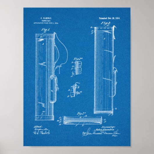 Poster 1914 Golf Caddy Club Sac Design Brevet Art Imprime (Devant)