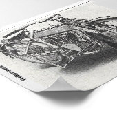 Poster 1914 Le poste de moto de pompier Merkel volant (Coin)