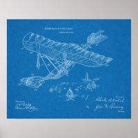 1915 Machine volante Avion Brevet d'Art Dessin