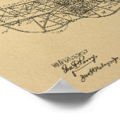 Poster 1915 Machine volante Dessin de brevet d'avion impr (Coin)