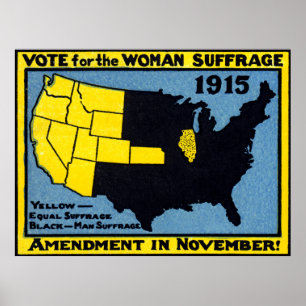Poster 1915 Vote pour le suffrage féminin