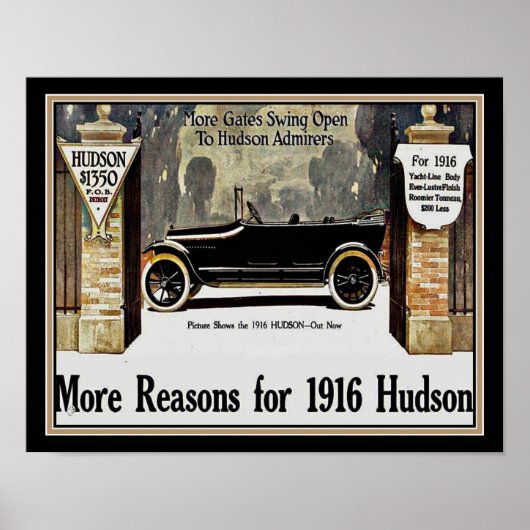 Poster 1916 Hudson Automobile Advertisement (Devant)