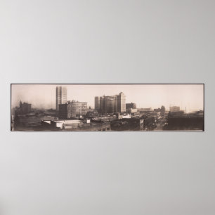 Poster 1916 vue panoramique, photo longue de yard d'AL de