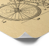 Poster 1918 Conception de bicyclettes sans chaines Brevet (Coin)