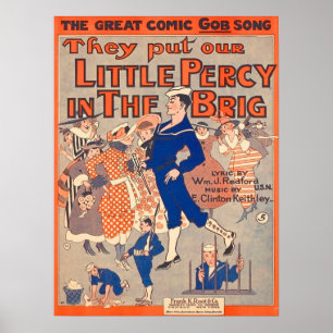 Poster 1919 Ils mettent notre petite Percy dans le feu
