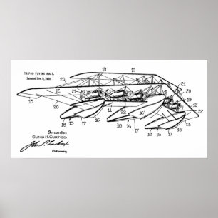 Poster 1920 Airplane Boat Patent Drawing Art Print