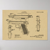 Poster 1920 Automatique Arme Brevet Dessin d'Art Imprimer (Devant)