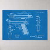 Poster 1920 Automatique Arme Brevet Dessin d'Art Imprimer (Devant)