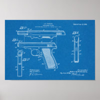 1920 Automatique Arme Brevet Dessin d'Art Imprimer