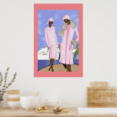 Poster 1920 Dames en bord de mer (Cuisine)