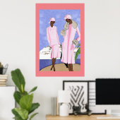 Poster 1920 Dames en bord de mer (Bureau à domicile)