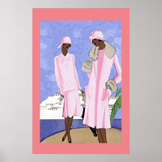 Poster 1920 Dames en bord de mer (Devant)