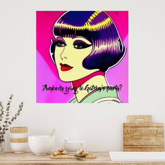 Poster 1920 Flapper - Gatsby's Party. Texte modifiable (Cuisine)