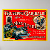 Poster 1920 Giuseppe Garibaldi macaroni étiquette (Devant)