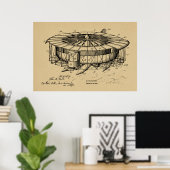 Poster 1920 Machine à voler Avion Brevet d'Art Dessin (Bureau à domicile)