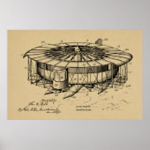 Poster 1920 Machine à voler Avion Brevet d'Art Dessin (Devant)