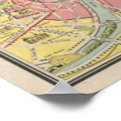 Poster 1920 Pittoresque Voyages Plan de Paris, France (Coin)