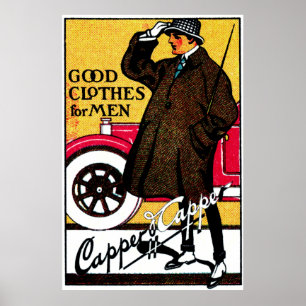 Poster 1920 Vintage Men's Clothing