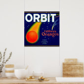 Poster 1920s Orbite Orange étiquette de caisse de fruits (Cuisine)