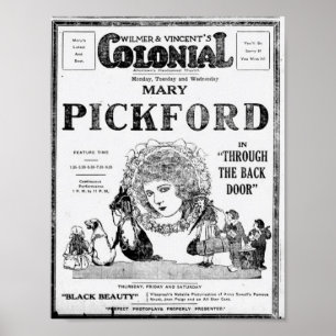 Poster 1921, Mary Pickford, par la porte arrière