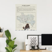 Poster 1922 British Everest Expedition Vintage Map Art (Bureau à domicile)