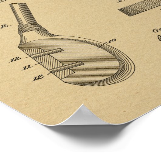 Poster 1922 Golf Club Head Design Brevet d'art Imprimer (Coin)