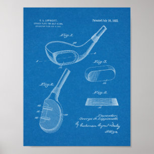 Poster 1922 Golf Club Head Design Patent Art Print