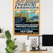 Poster 1923 Exposition de l'industrie chimique (Bureau à domicile)