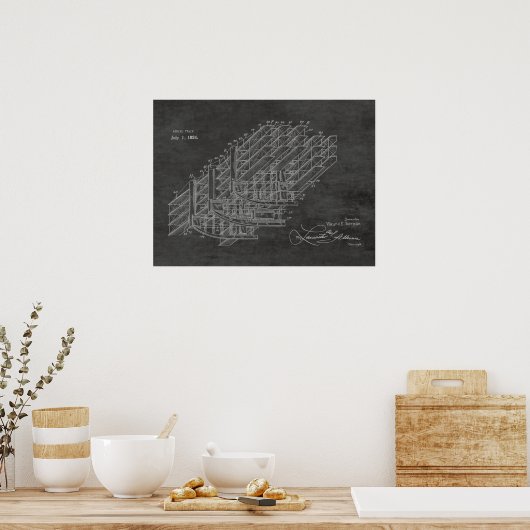 Poster 1924 Avion Train Brevet d'art Imprimer (Cuisine)