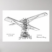 Poster 1925 Hélicoptère - Dessin d'art breveté (Devant)