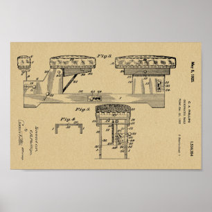 Poster 1925 Vintage Chiropractic Table Patent Art Print