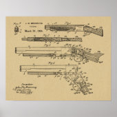 Poster 1926 Browning Shotgun Patent Art Drawing Print (Devant)