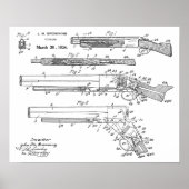 Poster 1926 Browning Shotgun Patent Art Drawing Print (Devant)