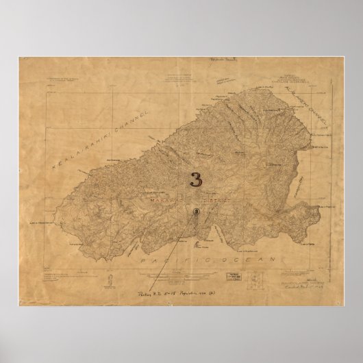 Poster 1926 Carte de Kahoolawe, Hawaii (Devant)