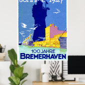 Poster 1927 Bremerhaven Allemagne (Bureau à domicile)