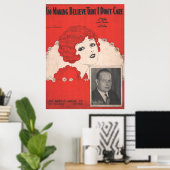 Poster 1927 Je fais croire que je ne m'en fiche pas de vo (Bureau à domicile)