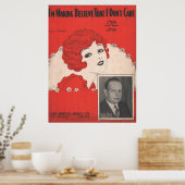 Poster 1927 Je fais croire que je ne m'en fiche pas de vo (Cuisine)